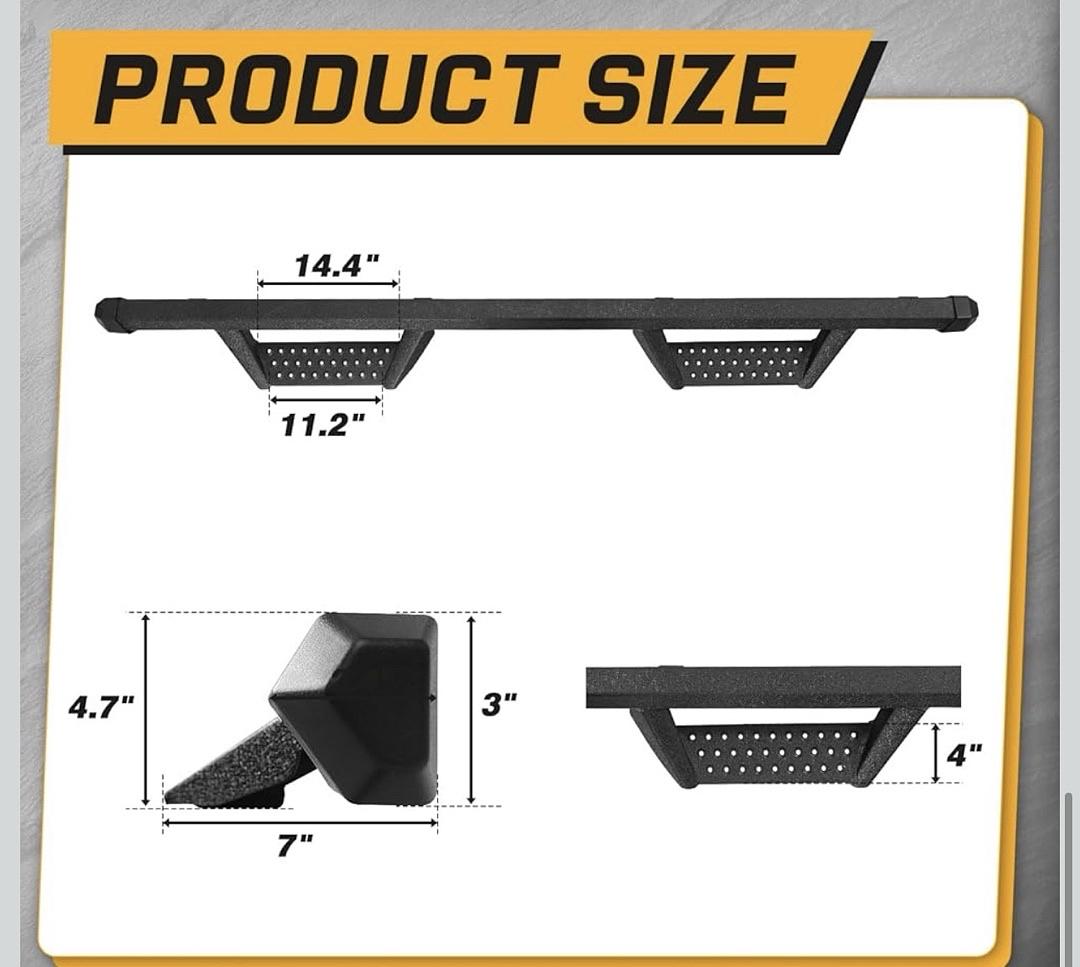 2019 to 2026 Ford Ranger crew cab Running board side step estribos escalon off road