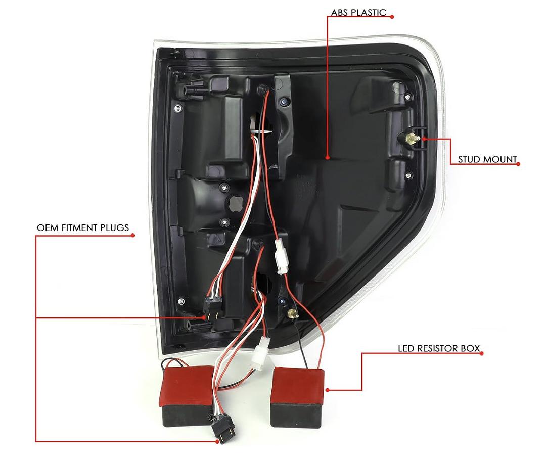 09-14 Ford F-150 Led Black/clear Tail lights