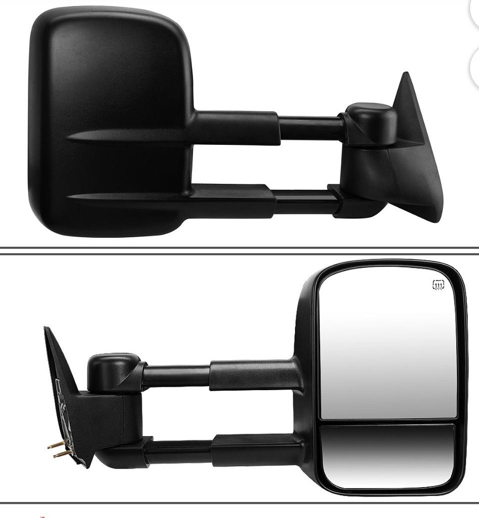 Right side Twm-001-T111-bk-R 99-06 Chevy Silverado / GMc Sierra Powered Towing Mirror With Defrost And Manual Telescoping Function