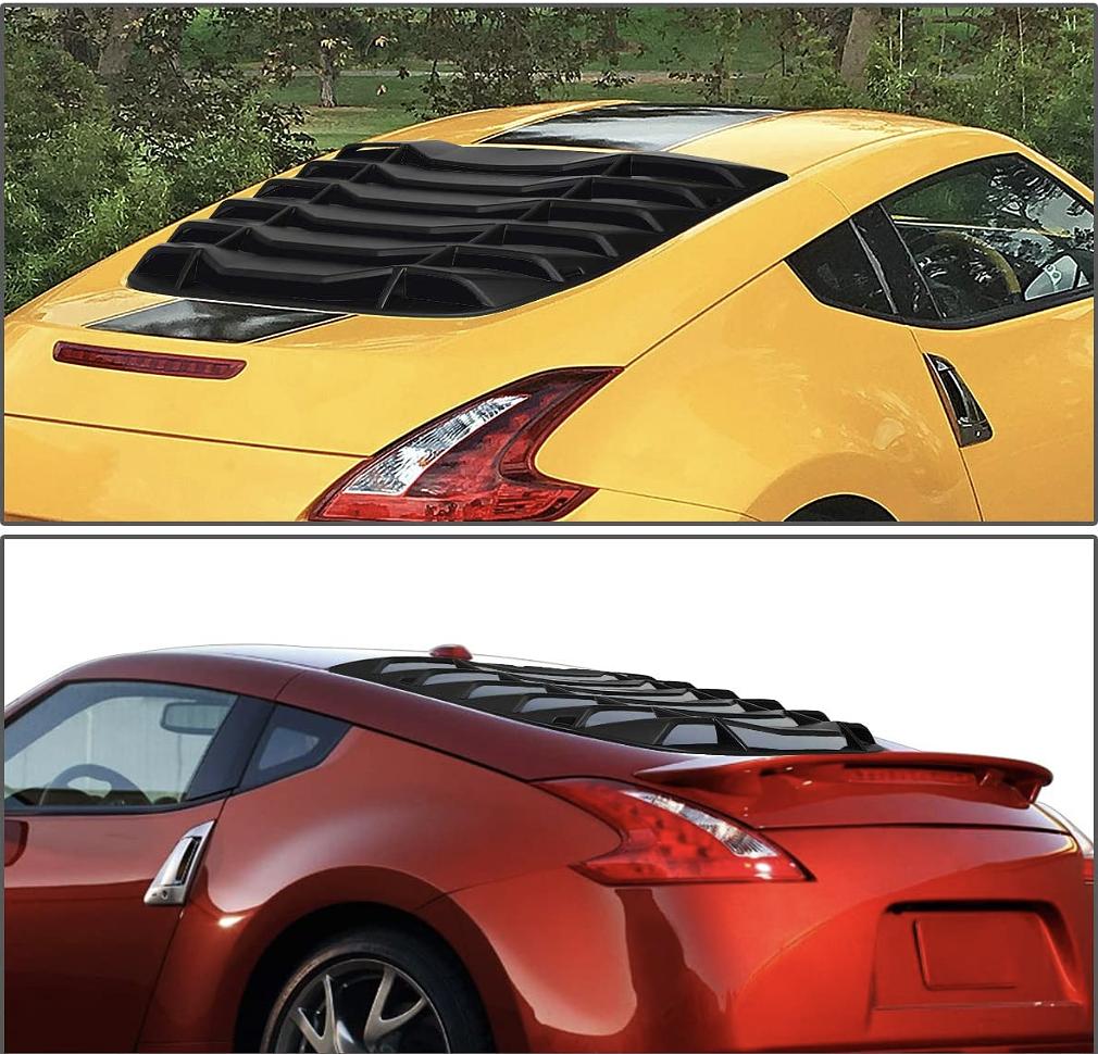 As IS ZTL-Y-0032 09-19 Nissan 370z Coupe Rear Window Matte Vent Louver Style Windshield Sun Shade Cover