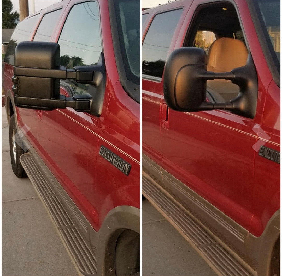 Smoked Towing Mirrors For Ford F-250 / F-550 / Excursion For 1999 To 2007