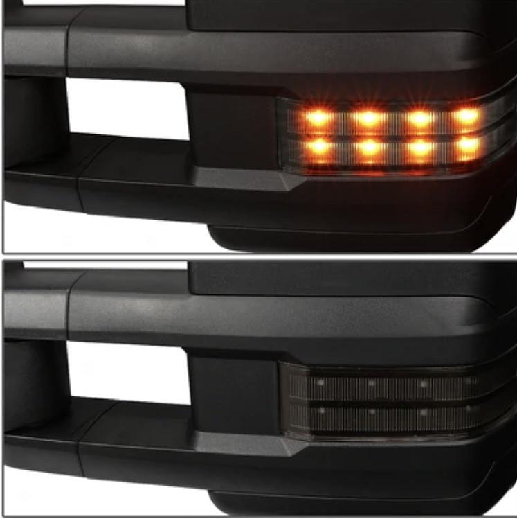 Left side TWM-015-T888-BK-SM-L 03-06 Chevy Silverado Powered Tow Mirror+Heat+LED Smoked Left/Driver