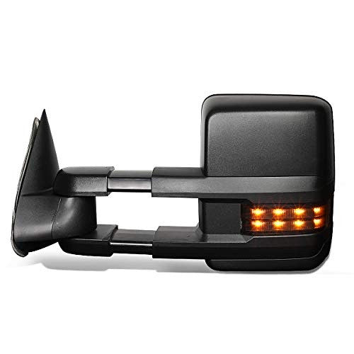 Left side TWM-030-T888-BK-SM-L 99-02 Chevy Silverado/GMC Sierra Powered+Heated Towing Mirror Set w/LED Turn Signal (Left/Driver)