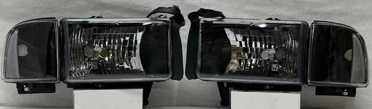 Black Housing Headlights Replacement For 94-01 dodge ram