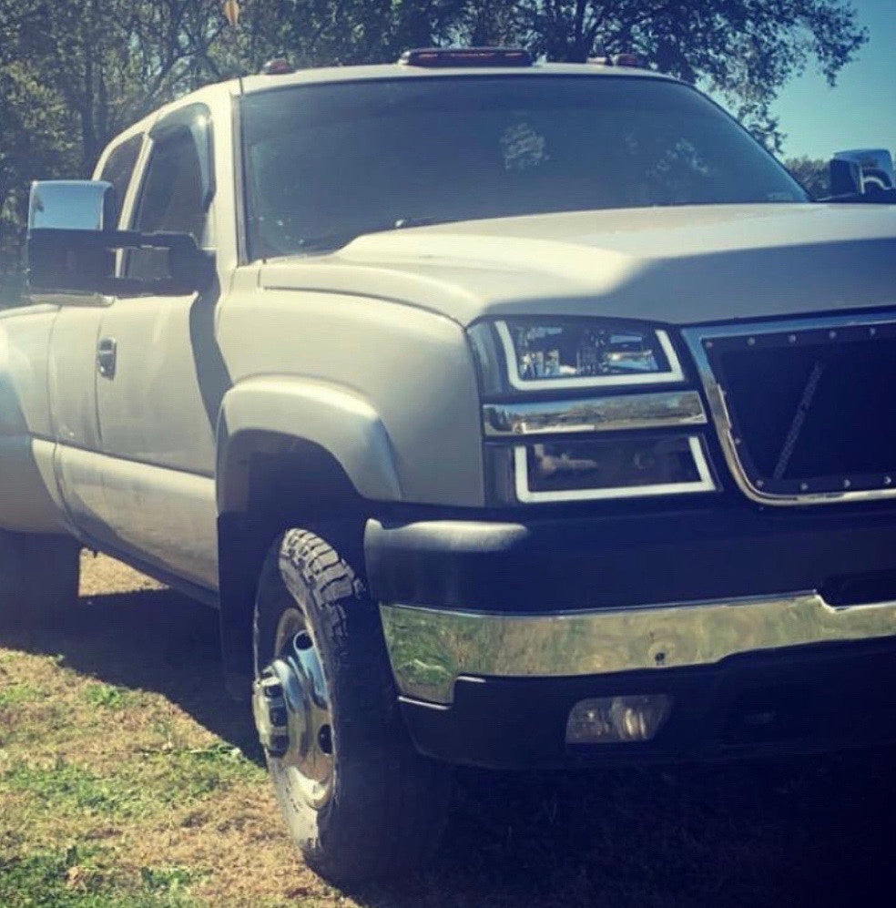 03-06 Chevy silverado/Gmc sierra chrome/smoked led / heated towing mirros