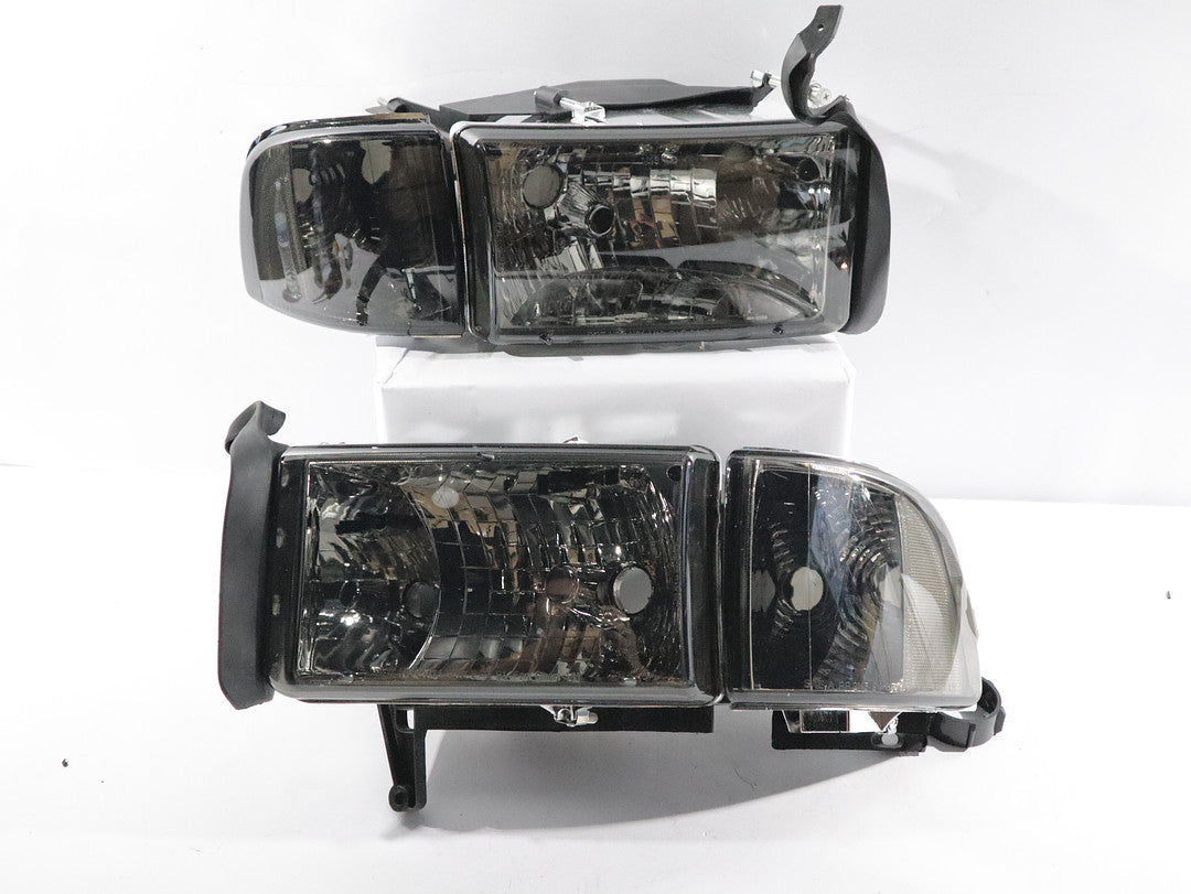 Refurbish HL-OH-DR944P-SM-CL1 94-01 DODGE RAM 1500 94-02 RAM 2500 3500 SMOKED HEADLIGHTS