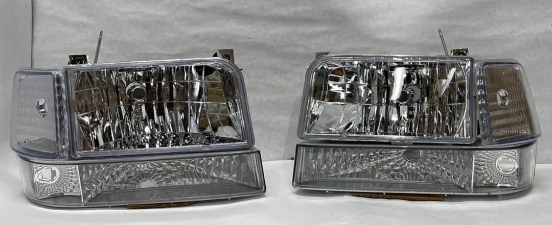 92-96 Ford F-250/F-350/Bronco Chrome Housing Headlights