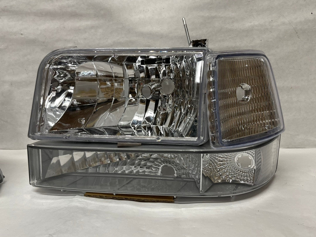 92-96 Ford F-250/F-350/Bronco Chrome Housing Headlights