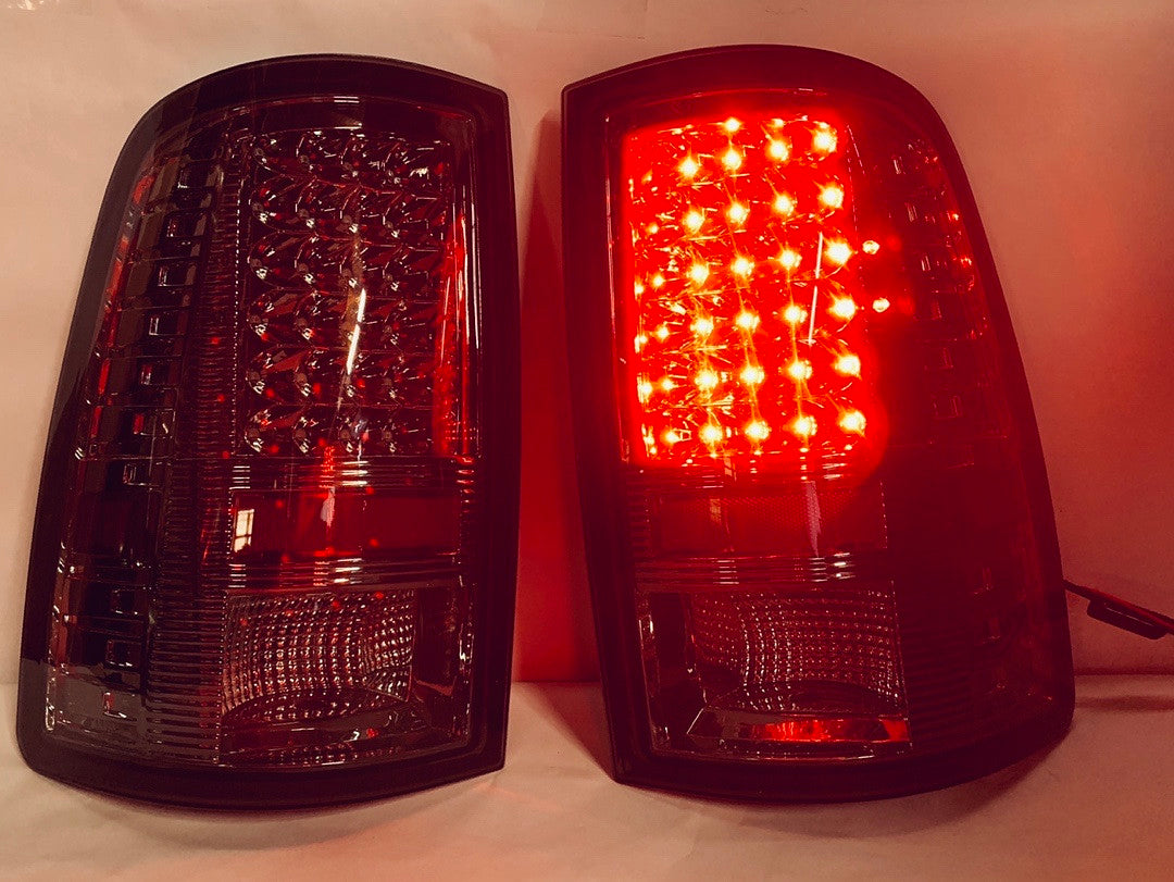 09 to 17 Dodge Ram LED Smoked lens chrome housing tail lights luces traceras micas calaveras faros
