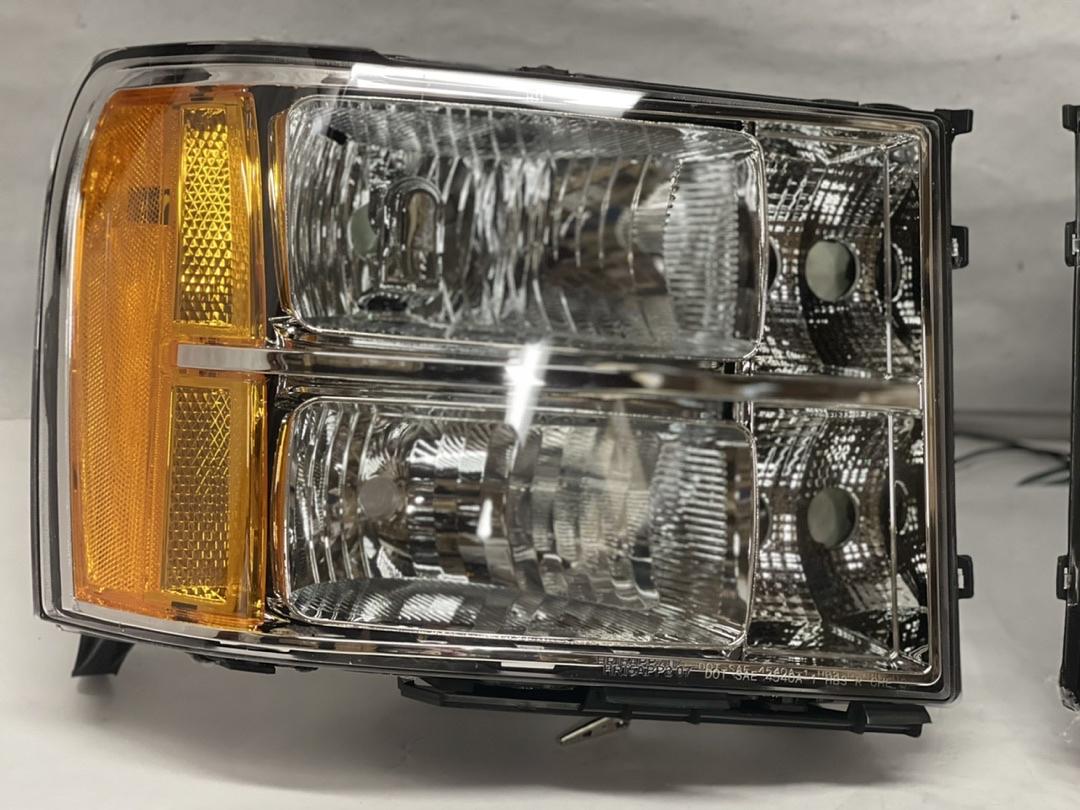 R HL-OH-GMCSIE07-CH-AM 2007 TO 2013 GMC Sierra OEM STYLE Headlights Luces Micas Calaveras Faros Focos Luz Light Chrome