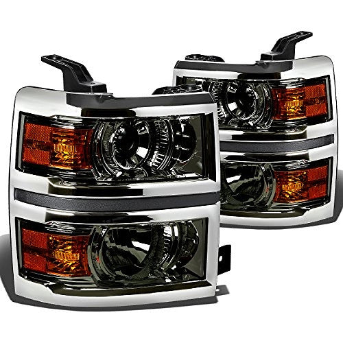 14-15 Chevy Silverado 1500 CHROME HOUSING AND SMOKED WITH AMBER HEADLIGHTS