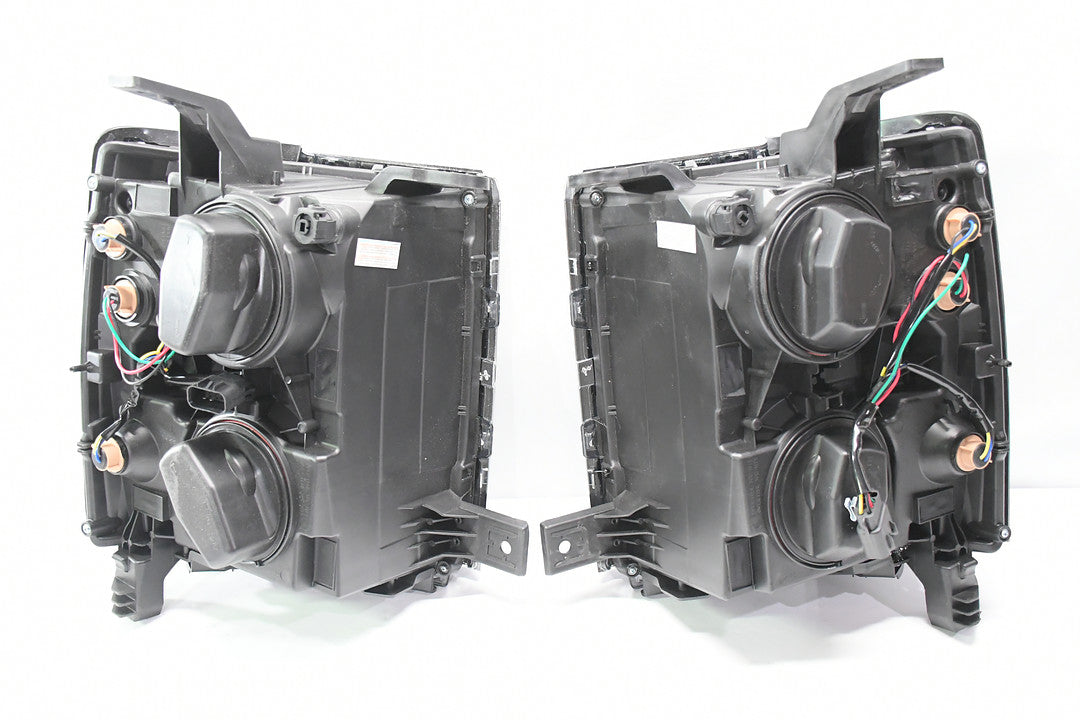 14-15 Chevy Silverado 1500 CHROME HOUSING AND SMOKED WITH AMBER HEADLIGHTS