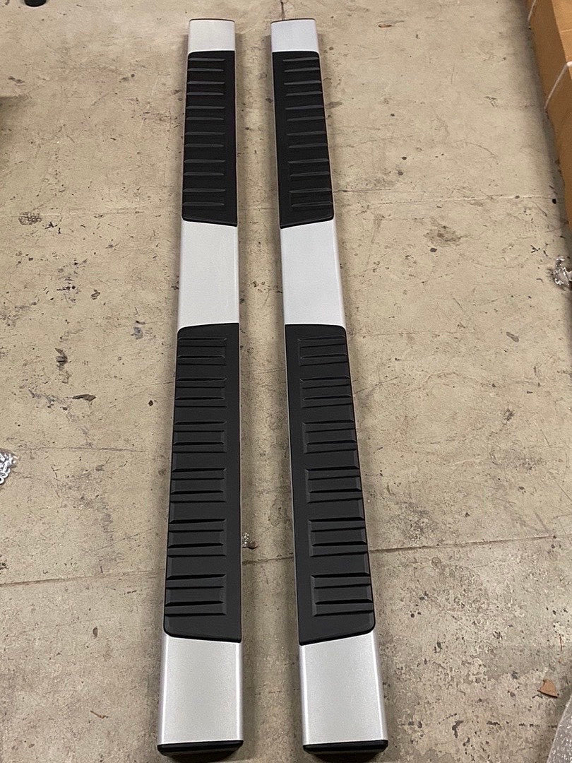 07-18 chevy silverdo Aluminum 6.25 Inches Board Silver Fit Extended Cab Silver/Black