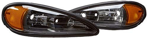 99-05 Pontiac grand am Black Housing Amber Side Headlight/Headlamps