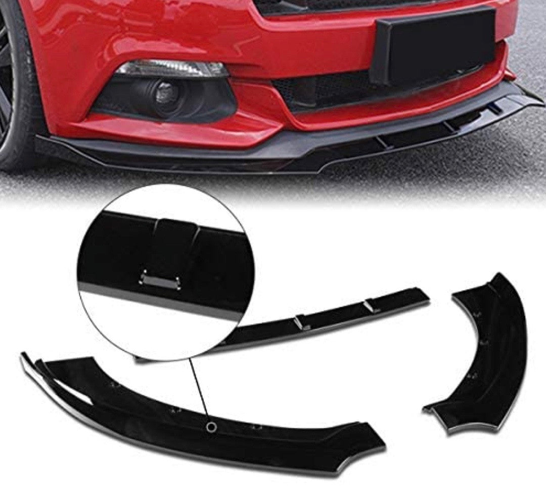 FIT 15-17 FORD MUSTANG STYLE FRONT BUMPER SPLITTER SPOILER LIP 3PCS