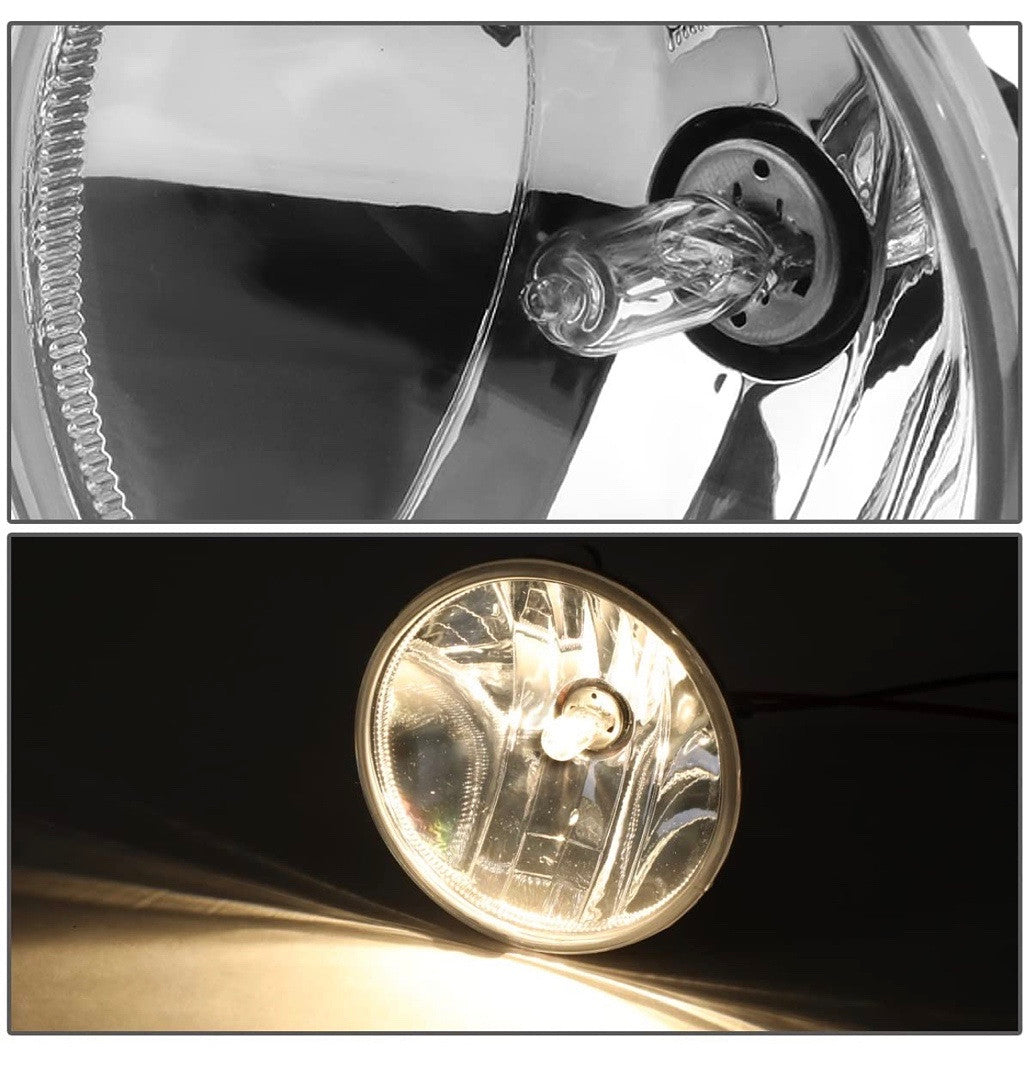 07-13 Chevy Tahoe, Avalanche, Suburban, 10-13 Camaro, 15-19 Colorado, Silverado Fog Lights with Switch Chrome Clear