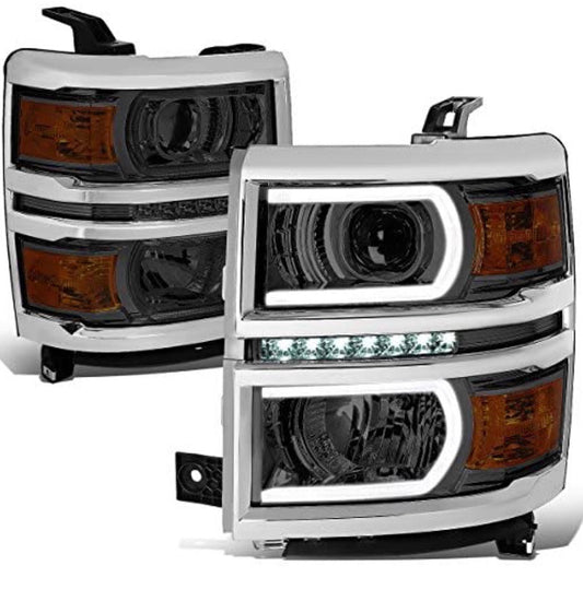 14-15 CHEVY SILVERADO 1500 Smoked /amber LED PROJECTOR