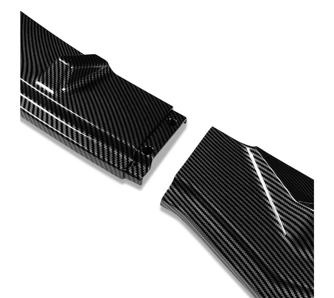 17-20 Tesla model 3 carbon fiber front bumper body kit 2017-2020 Tesla Model 3 Carbon Fiber Look 3Pcs Front Bumper Lips Guard Body Kit w/ Vertical Stabilizers 18 19