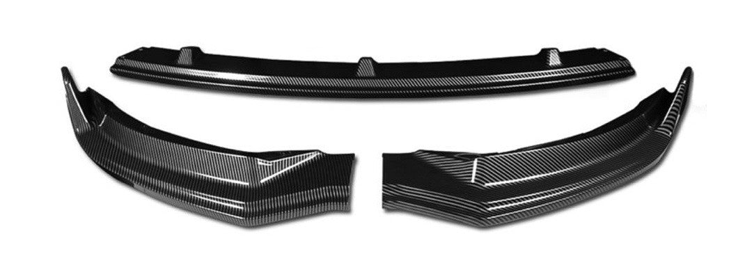 17-20 Tesla model 3 carbon fiber front bumper body kit 2017-2020 Tesla Model 3 Carbon Fiber Look 3Pcs Front Bumper Lips Guard Body Kit w/ Vertical Stabilizers 18 19