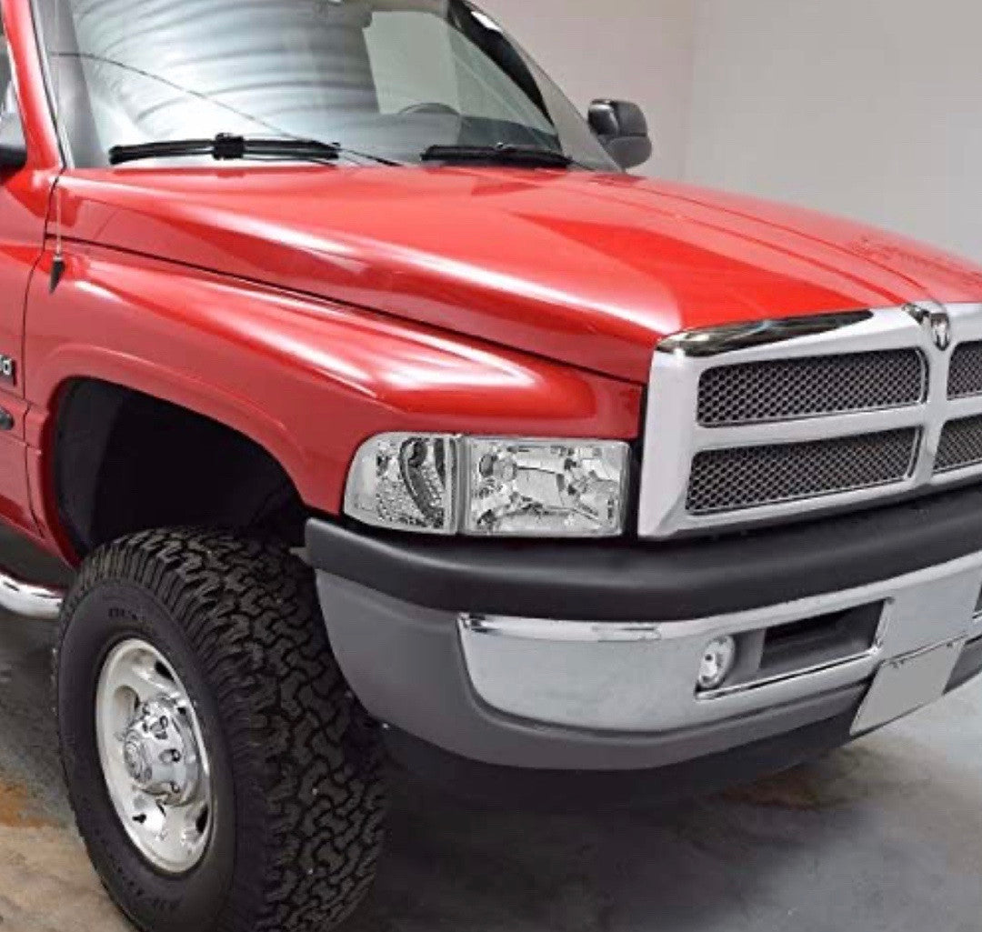 94-01 Dodge Ram Black Housing Headlights Replacement