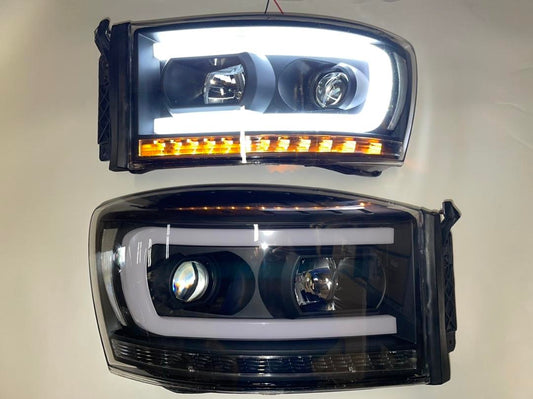 2006 To 2008 Dodge Ram Led DRL Projector Headlights Luces Micas Calaveras Faros Focos Luz Light