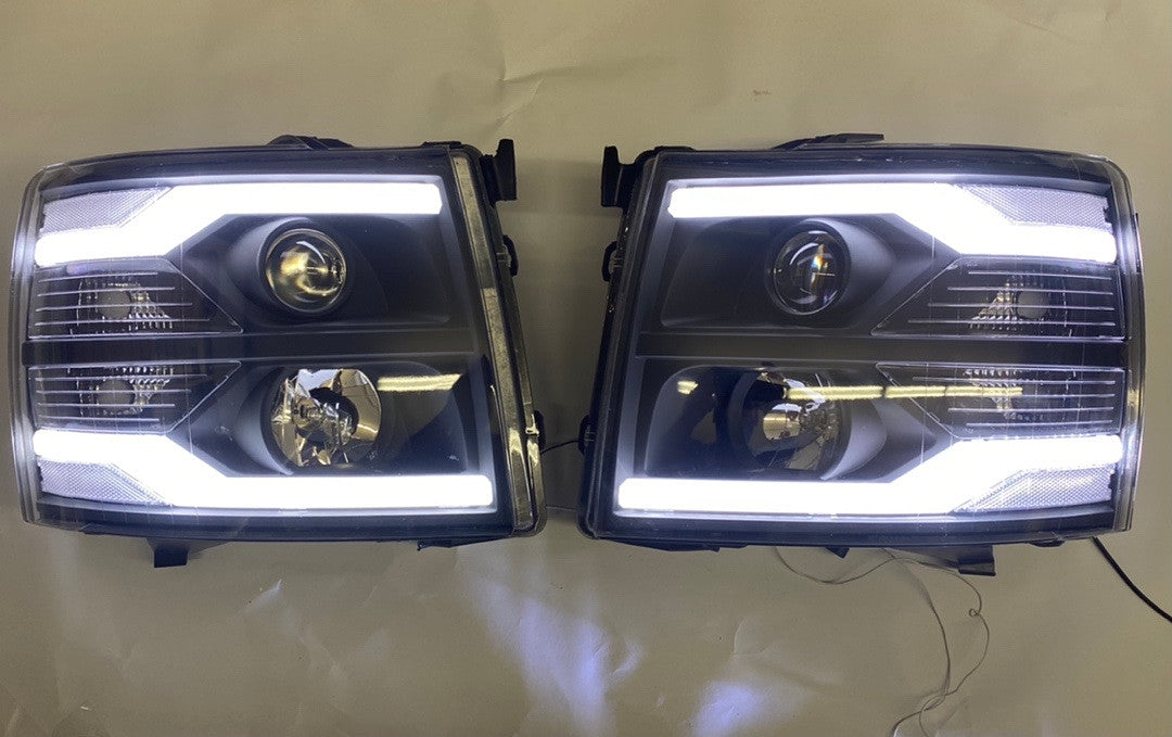 2007 to 2013 Chevrolet Silverado LED Projector Headlights Luces Micas Calaveras Faros Focos Luz