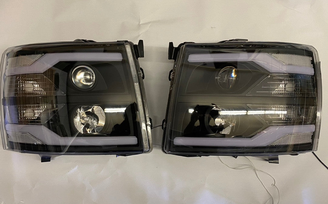 2007 to 2013 Chevrolet Silverado LED Projector Headlights Luces Micas Calaveras Faros Focos Luz