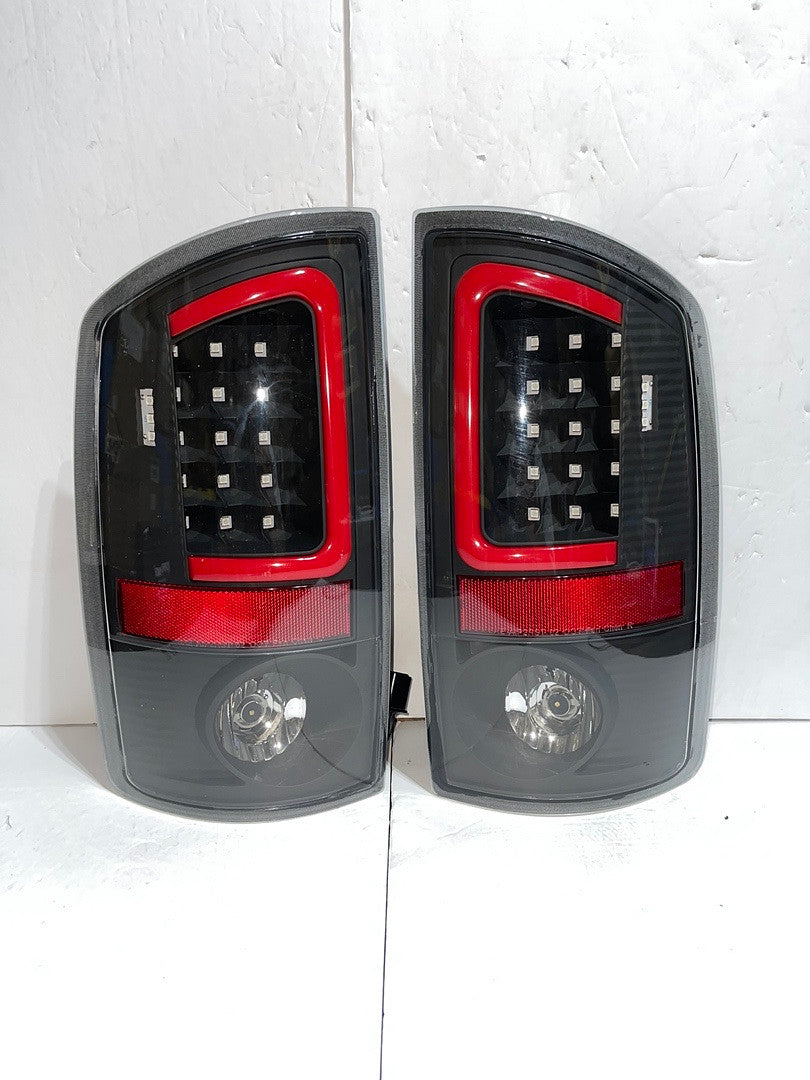 . Dodge Ram Black Housing LED Tail Lights for 2002 to 2006