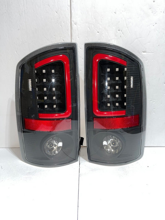 . Dodge Ram Black Housing LED Tail Lights for 2002 to 2006