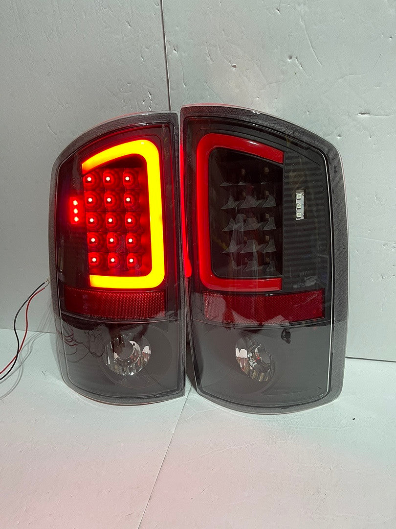 . Dodge Ram Black Housing LED Tail Lights for 2002 to 2006