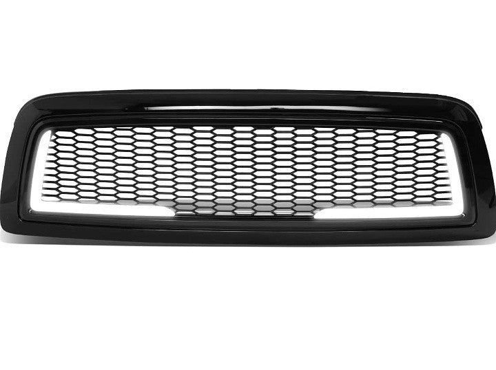 09-12 Dodge ram 1.6 bk Glossy Honeycomb Front Bumper Grille Grill w/LED Replacement