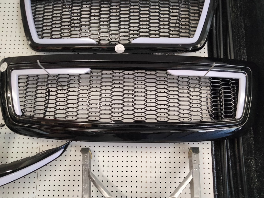 09-12 Dodge ram 1.6 bk Glossy Honeycomb Front Bumper Grille Grill w/LED Replacement