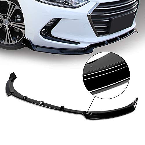 17-18 hyundai Elantra 3Pc With Vertical Stabilizers Glossy Finish Front Bumper Lip Replacement