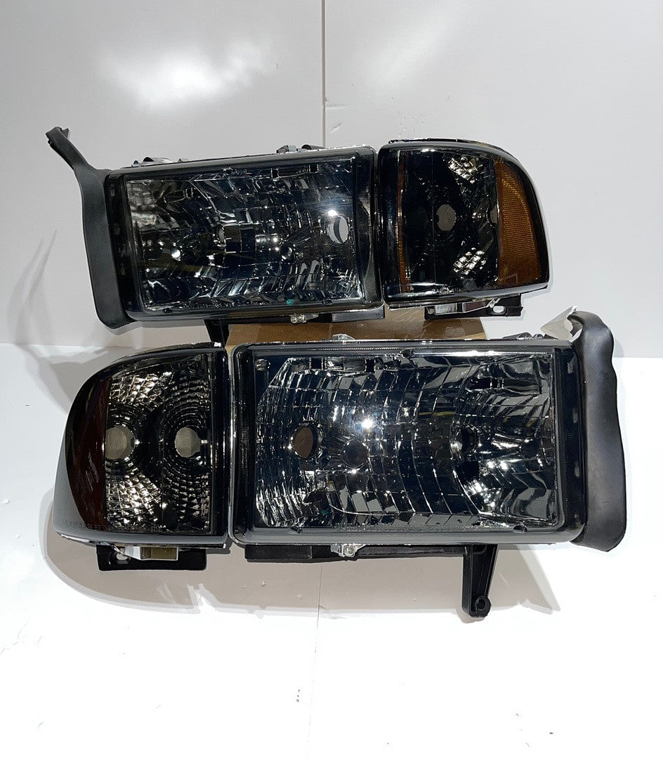 N Hl-oh-dr944p-sm-am. Dodge Ram Smoked Headlights for 1994 to 2001