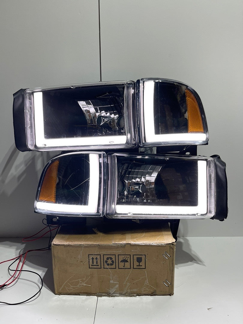 . Dodge Ram LED Black Housing Headlights for 1994 to 2001
