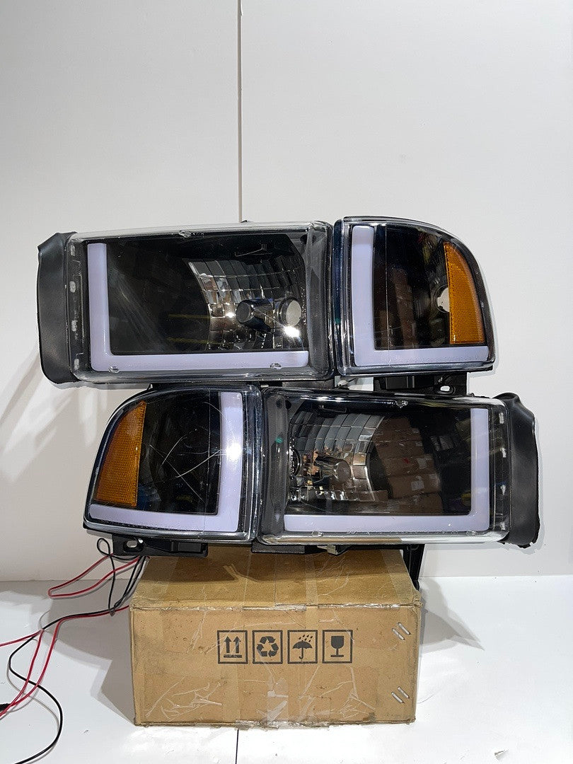 . Dodge Ram LED Black Housing Headlights for 1994 to 2001