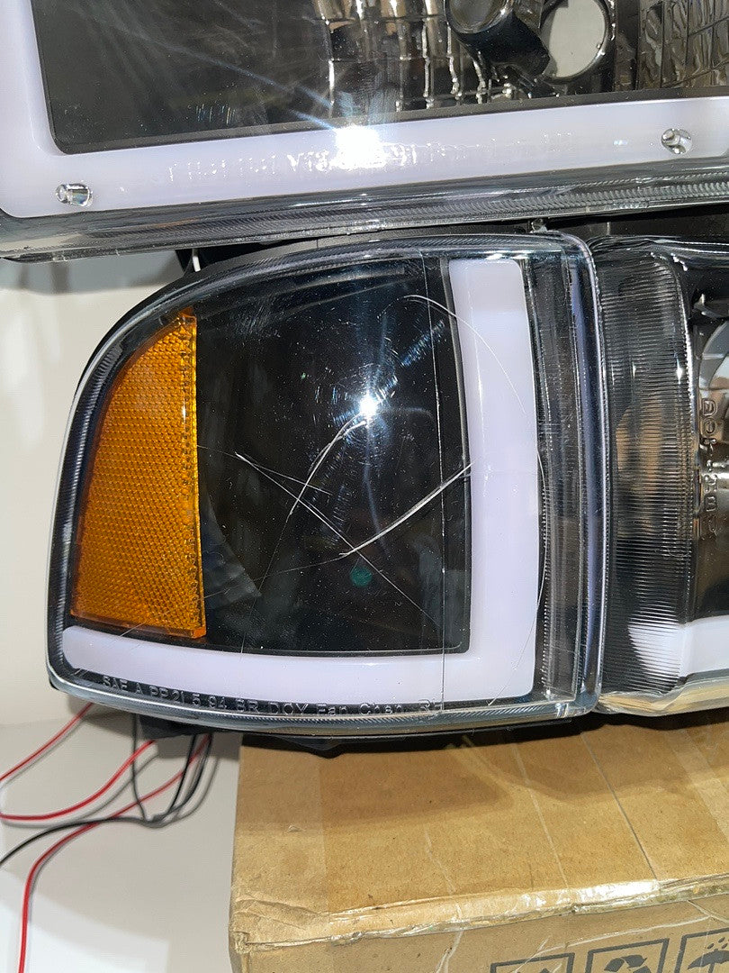 . Dodge Ram LED Black Housing Headlights for 1994 to 2001