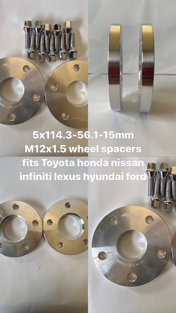 M12x1.5 wheel spacers fits Toyota honda nissan infiniti lexus hyundai ford