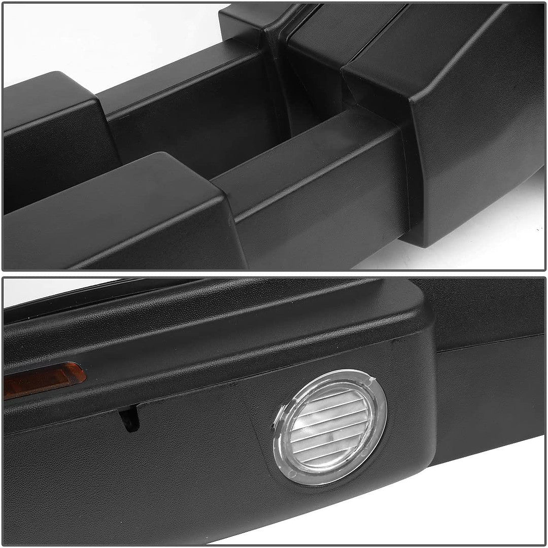 Pair of Powered Heated Towing Side Mirrors W/Turn Signal Light Compatible with 04-14 F-150, Chrome/Amber