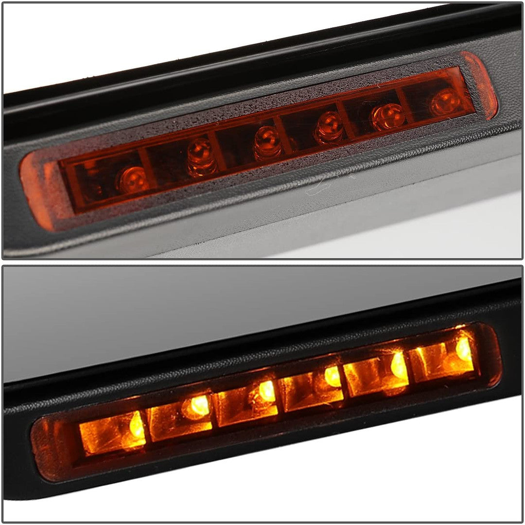 Pair of Powered Heated Towing Side Mirrors W/Turn Signal Light Compatible with 04-14 F-150, Chrome/Amber