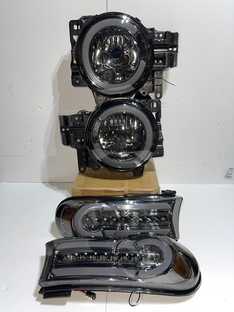 . Toyota FJ Cruiser Smoked LED Sequential Turn Signal Headlights for 2007 to 2014