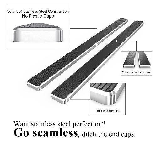 08-13 Toyota Highlander (Gas & Hybrid) Running Boards Estribos 3‚Äù Bronze and Black 70inches