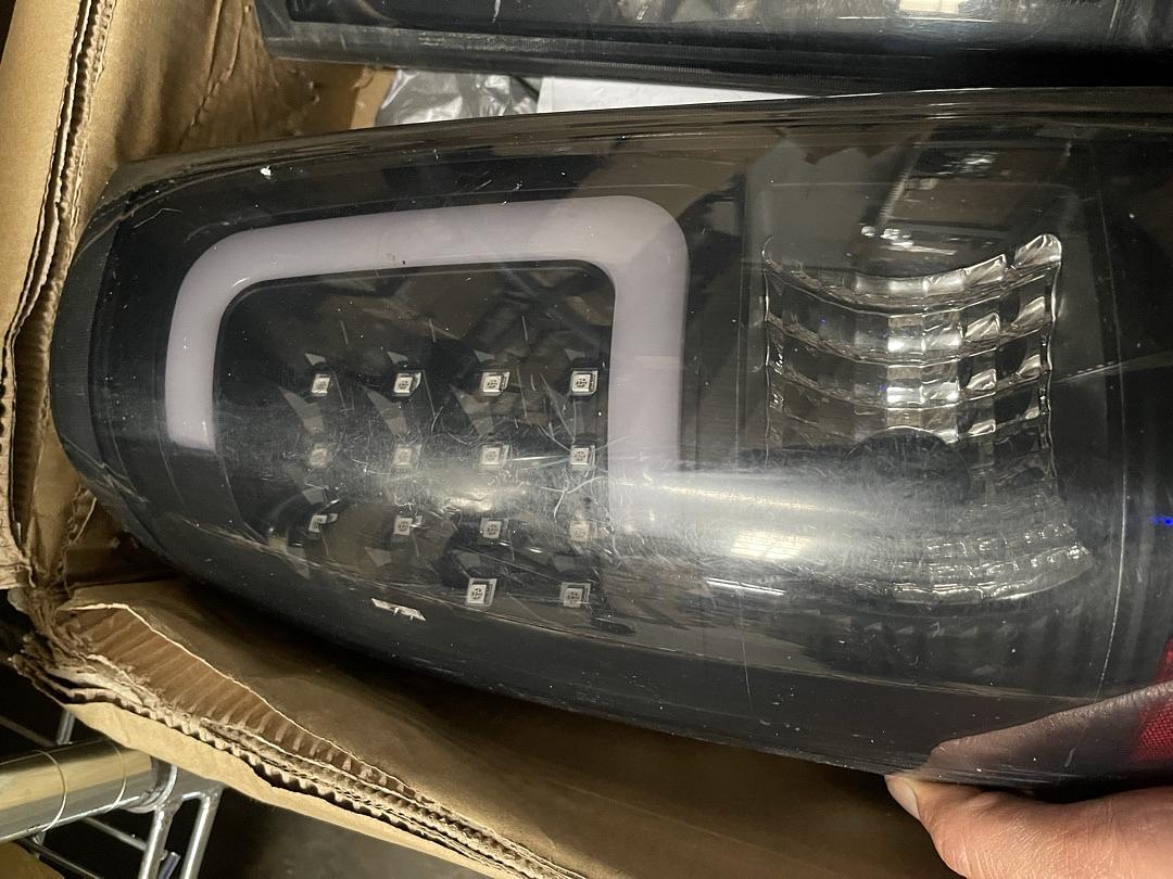 OB TL-CSIL03-LED-3D-BK-SM 03-06 Silverado / Sierra Pair of 3D LED Rear Tail Brake Lights Black Housing Smoked Lens