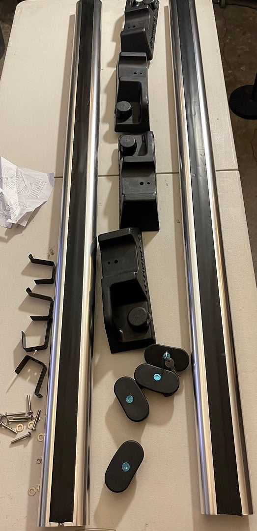 2003 to 2009 Hummer H2 Pair Aluminum OE Style Roof Rack Top Cross Bars with Lock & Keys 04 05 06 07 08