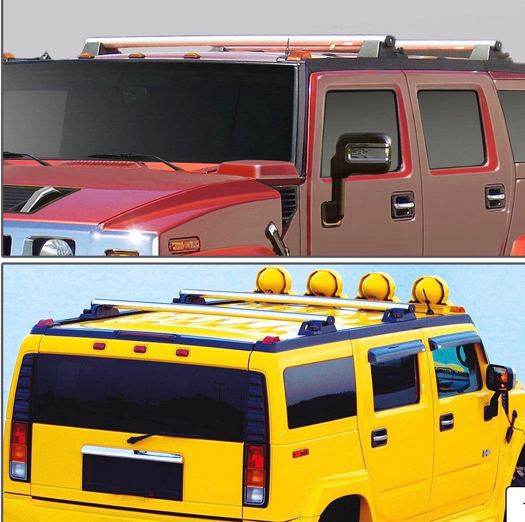 2003 to 2009 Hummer H2 Pair Aluminum OE Style Roof Rack Top Cross Bars with Lock & Keys 04 05 06 07 08