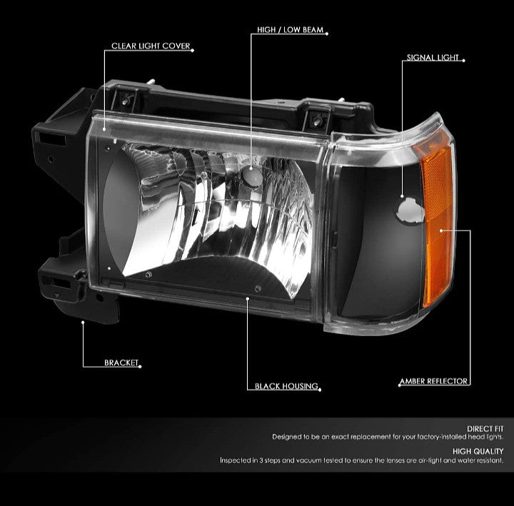 faro Izquierdo para Ford F150-F350/ Bronco 1987-1991