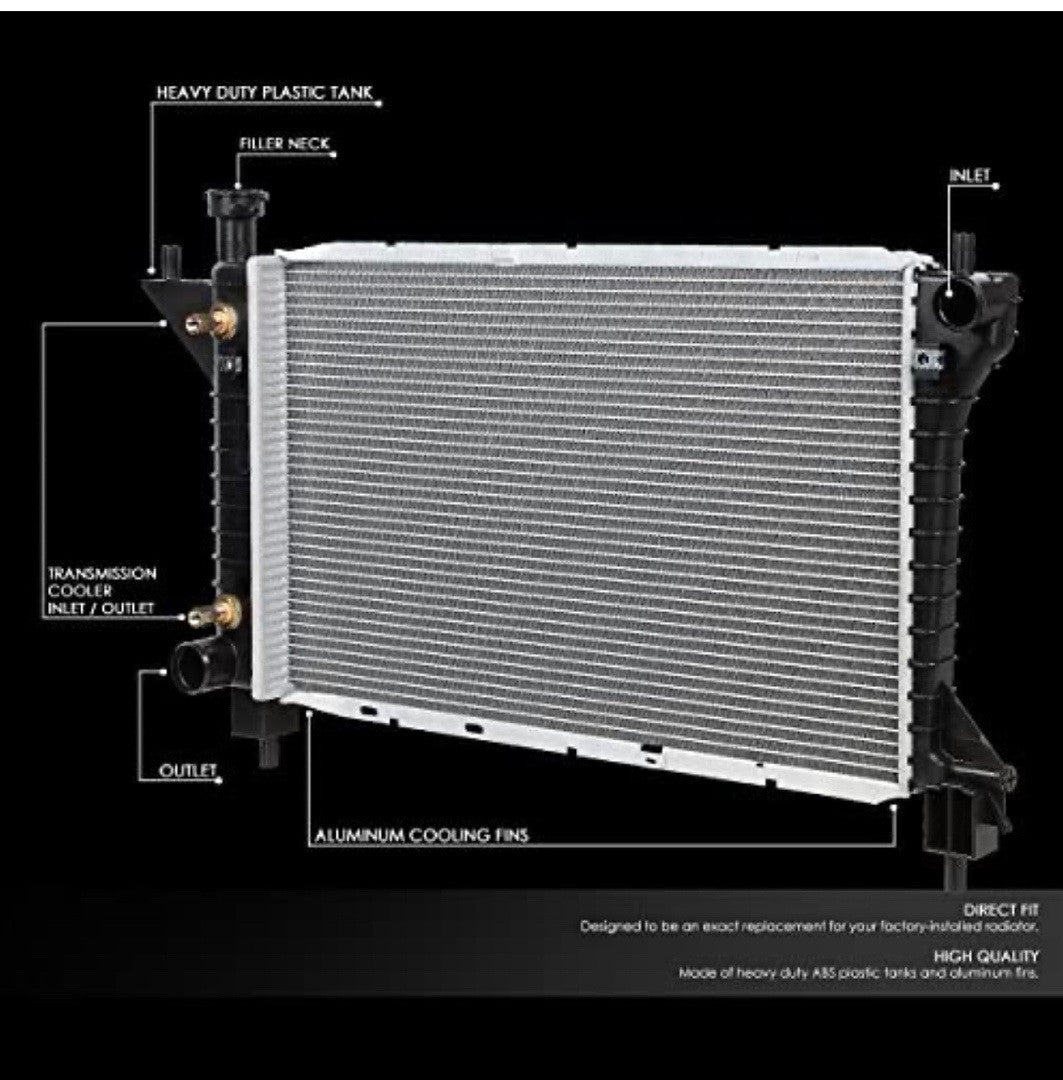 New OEM-RA-1488 Black Aluminum Radiator (94-96 Ford Mustang)