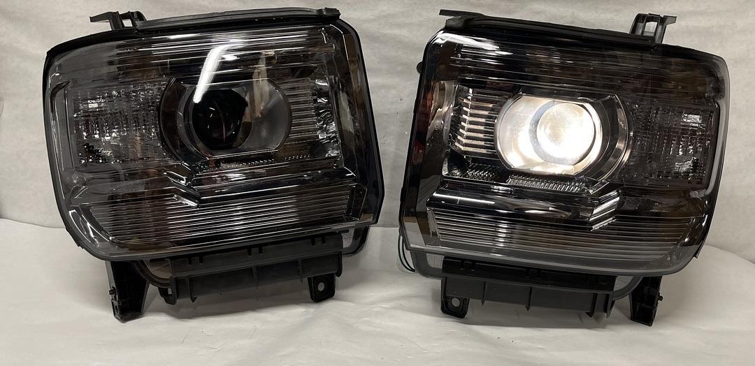 HL-OH-GMCS14-SM-CL1 14-15 GMC Sierra 1500 Smoke Lens Clear Side Projector Headlights Replacement
