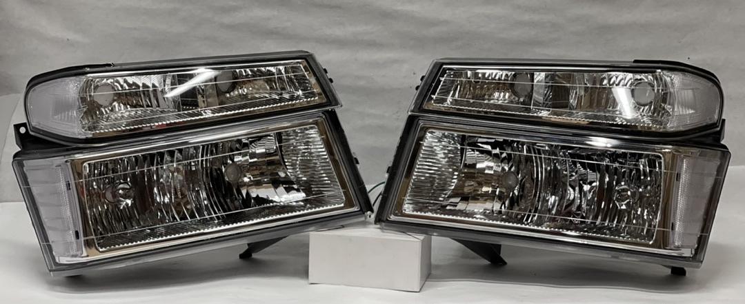 HL-OH-CCOLO44P-Ch-CL 2004 To 2012 Chevrolet Colorado Canyon Isuzu Chrome Headlights Luces Micas Calaveras Faros Focos Cromados