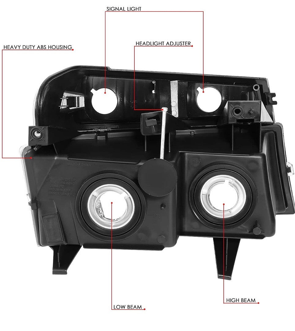 HL-OH-CCOLO44P-Ch-CL 2004 To 2012 Chevrolet Colorado Canyon Isuzu Chrome Headlights Luces Micas Calaveras Faros Focos Cromados